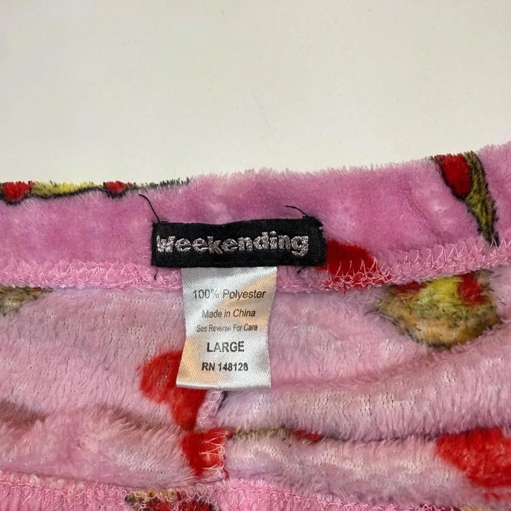 Pink Pizza Print Plush Lounge Shorts